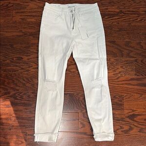 VERVET BY FLYING MONKEY White Skinny Jeans Distressed